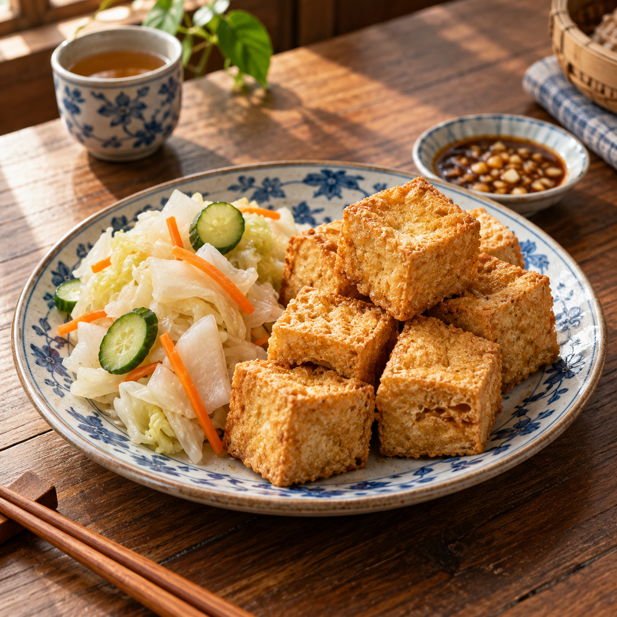 臭豆腐配台式泡菜料理示意照片